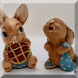 D136. ”Barney” and ”Picnic Midge” Bunnies by Pen Delfin Studios 4”h/3”h - $$12 for pair
